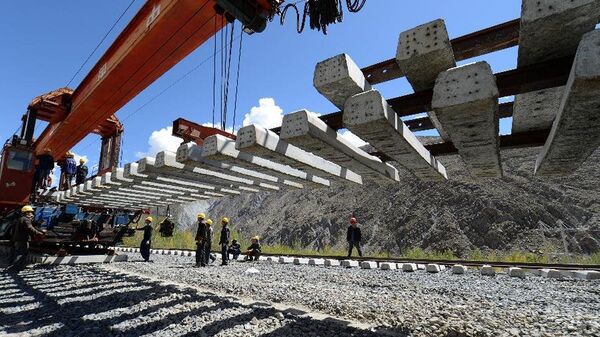 строительство железной дороги - Sputnik Азербайджан