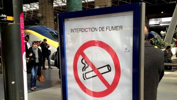 Smoking Ban, Gare du Nord Station, Paris. - Sputnik Azərbaycan