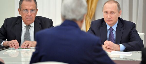 Встреча президента РФ В.Путина с госсекретарем США Д.Керри - Sputnik Азербайджан