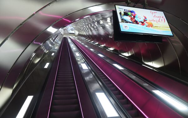 Второй вход станции метро Эльмляр Академиясы. Фото с сайта Президента АР - Sputnik Азербайджан