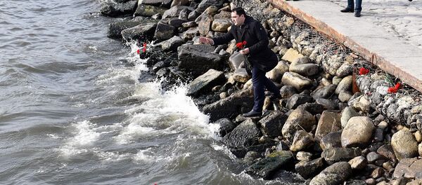 Мужчина бросает гвоздики в море Мужчина бросает гвоздики в море - Sputnik Азербайджан