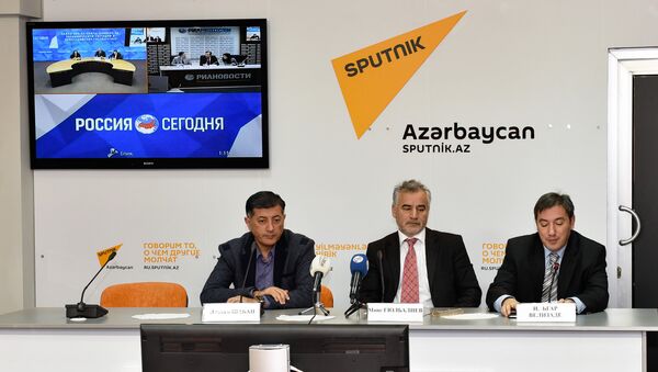 Видеомост в пресс-центре Sputnik Азербайджан 27.01.2016 - Sputnik Azərbaycan