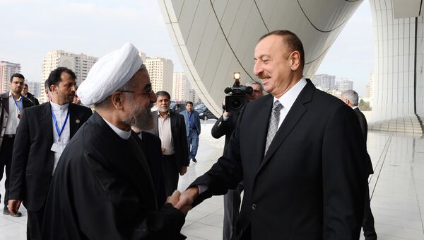 Президенты Азербайджана и Ирана Илдьхам Алиев и Хасан Роухани. Архивное фото - Sputnik Азербайджан