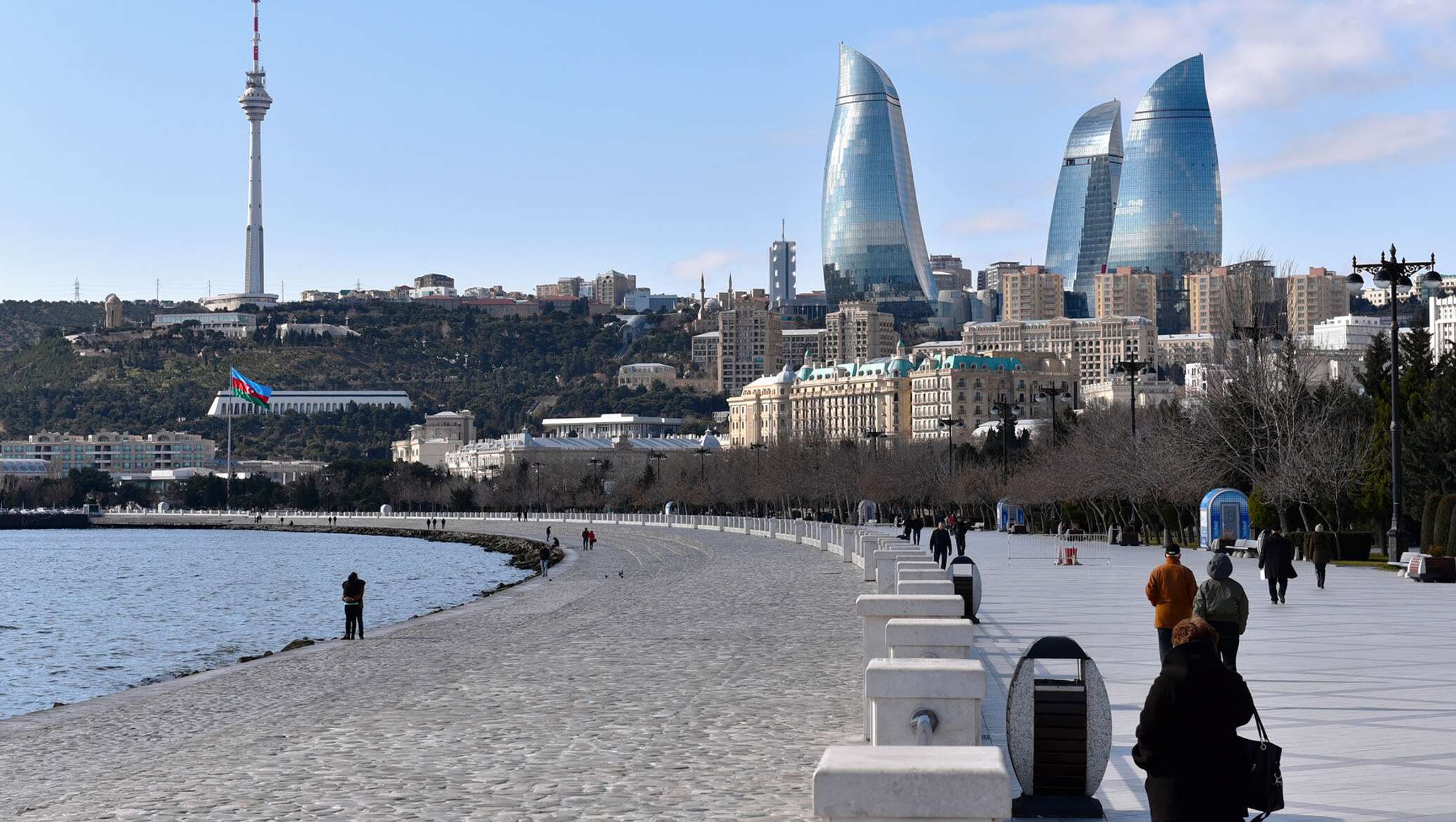 Баку Азербайджан зима