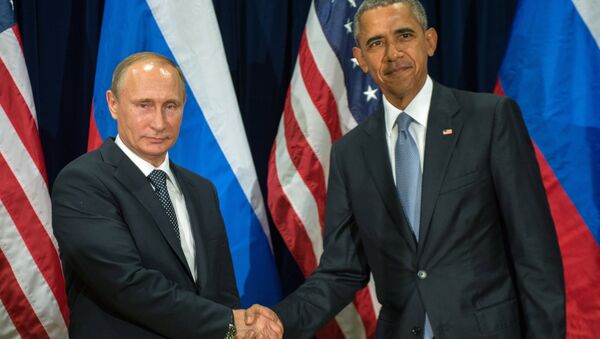 Президент России Владимир Путин и президент США Барак Обама. Архивное фото - Sputnik Азербайджан