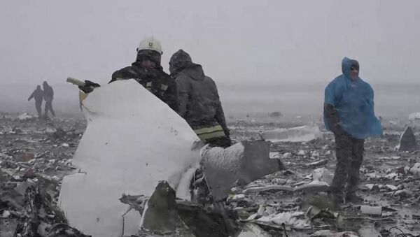 Спасатели собирали засыпанные снегом обломки Boeing 737-800  в Ростове-на-Дону - Sputnik Азербайджан