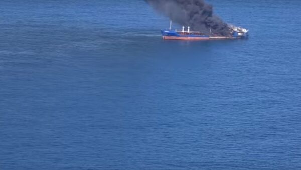 Пожар на российском танкере PALFLOT-2 - Sputnik Азербайджан