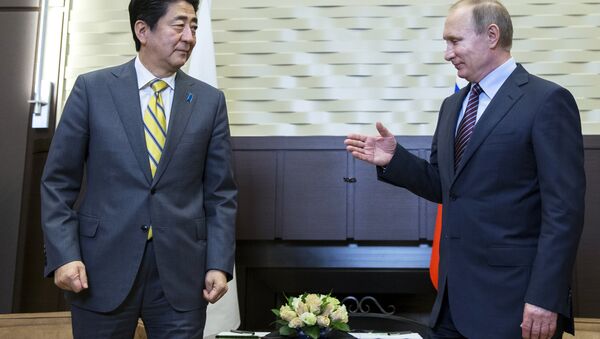 Встреча премьер-министра Японии Синдзо Абэ с президентом России Владимиром Путиным - Sputnik Азербайджан
