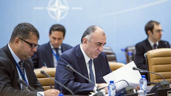 Министр иностранных дел АР Эльмар Мамедъяров выступил на Североатлантическом совете в рамках заседания Азербайджан-НАТО, проведенного в штаб-квартире Альянса - Sputnik Азербайджан