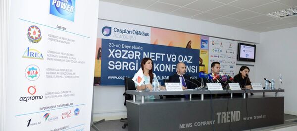 Пресс-конференция организаторов выставки Caspian Oil&Gas 2016 - Sputnik Азербайджан