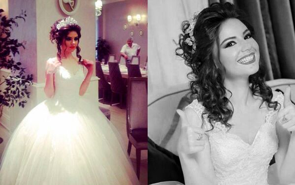 Нигяр в свадебном платье во время фотосессии для модного бутика - Sputnik Азербайджан