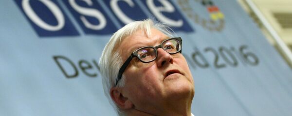 Действующий председатель ОБСЕ, глава МИД Германии Франк-Вальтер Штайнмайер Действующий председатель ОБСЕ, глава МИД Германии Франк-Вальтер Штайнмайер - Sputnik Азербайджан