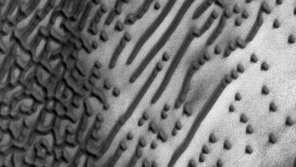 NASA mütəxəssisləri Mars qumsallığı arasında Morze əlifbasını xatırladan bir neçə qum təpəsi aşkar ediblər - Sputnik Azərbaycan