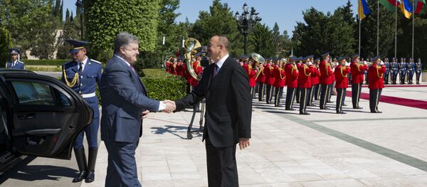 Состоялась официальная церемония встречи президентов Украины и Азербайджана - Sputnik Азербайджан