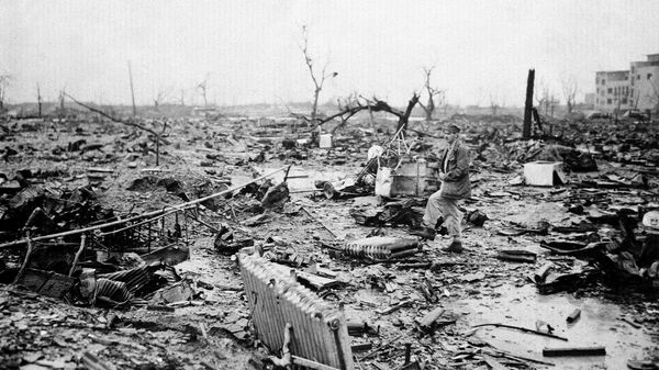 Результат атомной бомбардировки японского города Хиросима - Sputnik Azərbaycan