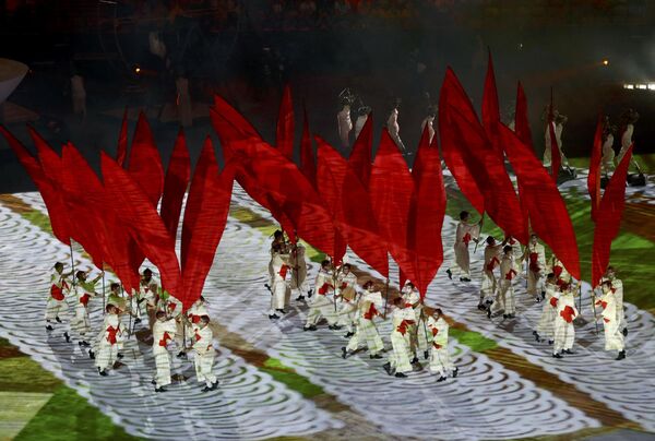 Церемония открытия XXXI летних Олимпийских игр на стадионе Маракана - Sputnik Азербайджан