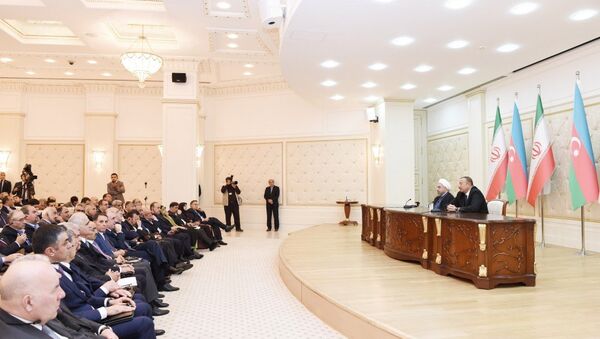 Президенты Азербайджана и Ирана выступают с заявлениями для прессы - Sputnik Азербайджан