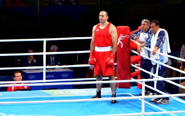 Азербайджанский боксер Магомедрасул Меджидов перед боем - Sputnik Азербайджан