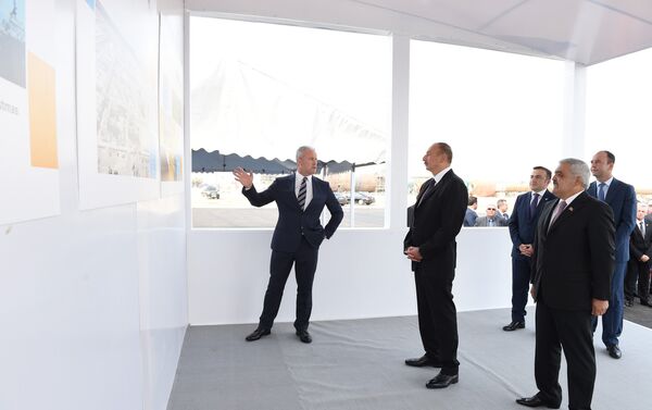 Президент Ильхам Алиев принял в церемонии открытия платформы проекта Шах Дениз-II - Sputnik Азербайджан
