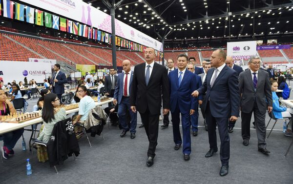 Ильхам Алиев принял участие на открытии первого тура 42-й Всемирной шахматной олимпиады - Sputnik Азербайджан