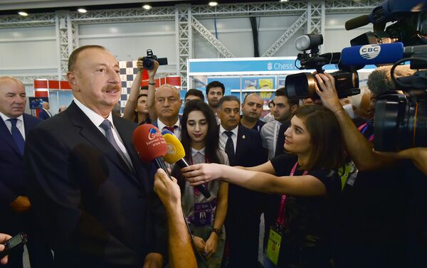 Ильхам Алиев принял участие на открытии первого тура 42-й Всемирной шахматной олимпиады - Sputnik Азербайджан