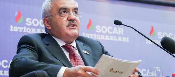 Президент SOCAR Ровнаг Абдуллаев на презентации, посвященной продаже первых пятилетних облигаций Госнефтекомпании АР - Sputnik Азербайджан