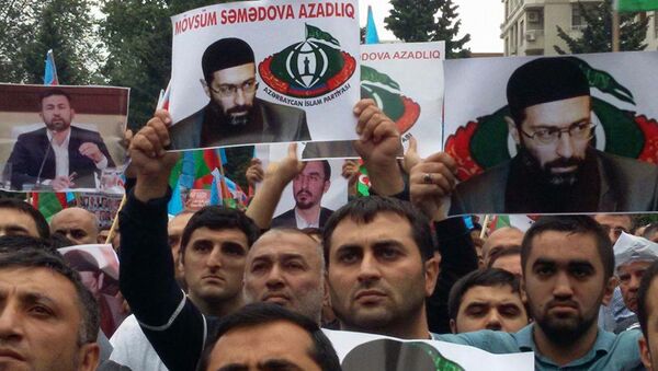 Участники митинга Национального совета в Баку - Sputnik Азербайджан