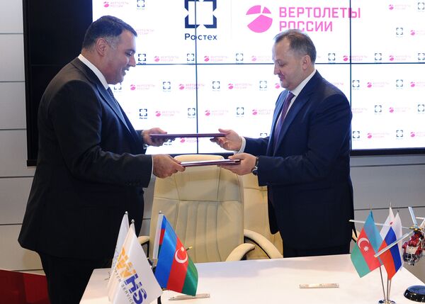 Подписание соглашения между Вертолеты России и Silk Way Helicopter Services Подписание соглашения между Вертолеты России и Silk Way Helicopter Services - Sputnik Азербайджан