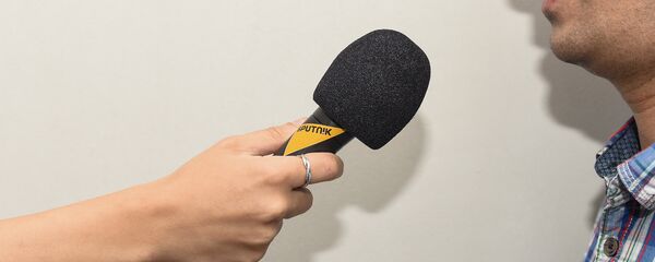 Журналист берет интервью, архивное фото Журналист берет интервью, архивное фото - Sputnik Азербайджан