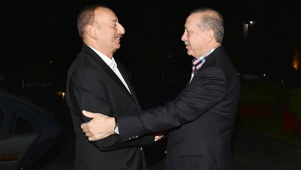 Встреча президентов Турции и Азербайджана Реджепа Тайипа Эрдогана и Ильхама Алиева, Стамбул, 9 октября 2016 года - Sputnik Азербайджан