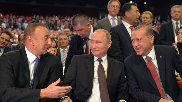 Putin, Ərdoğan və Əliyev - Sputnik Azərbaycan