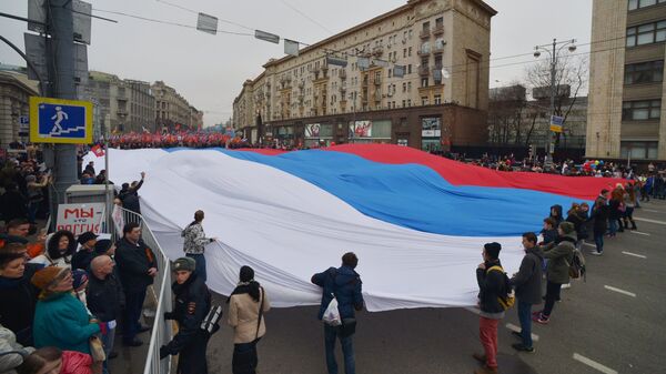 Участники шествия и митинга Мы едины! в Москве в честь Дня народного единства, фото из архива - Sputnik Азербайджан