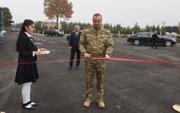 Президент также принял участие в открытии автовокзального комплекса в Горадизе - Sputnik Азербайджан