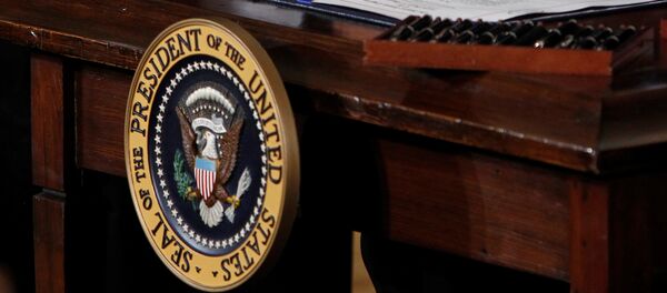 Большая печать США в Восточной комнате Белого дома, фото из архива - Sputnik Азербайджан
