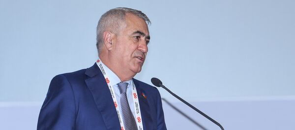 Председатель ЗАО Азербайджанские железные дороги Джавид Гурбанов выступает на железнодорожном бизнес-форуме Стратегическое партнерство 1520: Каспийский регион - Sputnik Азербайджан