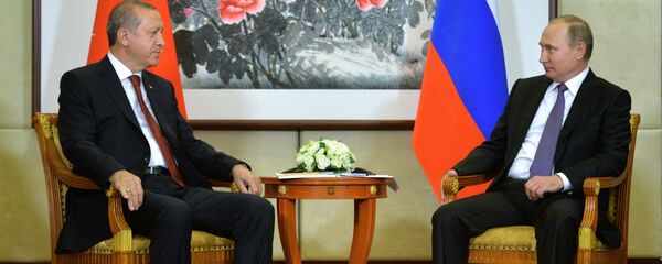 Президент РФ Владимир Путин и президент Турции Реджеп Тайип Эрдоган, фото из архива Президент РФ Владимир Путин и президент Турции Реджеп Тайип Эрдоган, фото из архива - Sputnik Азербайджан