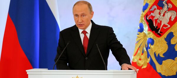 Владимир Путин обращается с ежегодным посланием к Федеральному Собранию - Sputnik Азербайджан