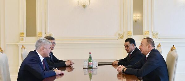 Президент Азербайджана Ильхам Алиев принял министра внутренних дел России Владимира Колокольцева - Sputnik Азербайджан