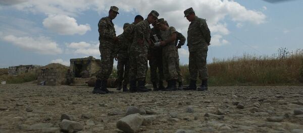 Одна из фотографий, сделанная сбитым беспилотным аппаратом, принадлежащим ВС Армении Одна из фотографий, сделанная сбитым беспилотным аппаратом, принадлежащим ВС Армении - Sputnik Азербайджан