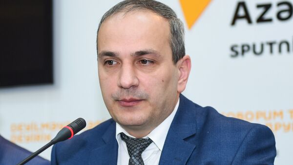 Экономист Самир Алиев в ходе круглого стола на тему Экономические проблемы и пути их решения в уходящем году - Sputnik Azərbaycan