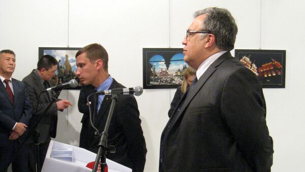 Посол России в Турции Андрей Карлов на открытии фотовыставки в Анкаре - Sputnik Азербайджан