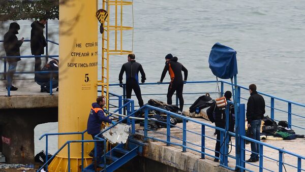 Поисково-спасательные работы на месте крушения самолёта Ту-154 Минобороны РФ в Сочи - Sputnik Азербайджан