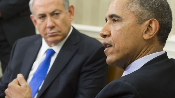 Президент США Барак Обама и премьер-министр Израиля Биньямин Нетаньяху, Овальный кабинет Белого дома в Вашингтоне, 9 ноября 2015 года - Sputnik Азербайджан