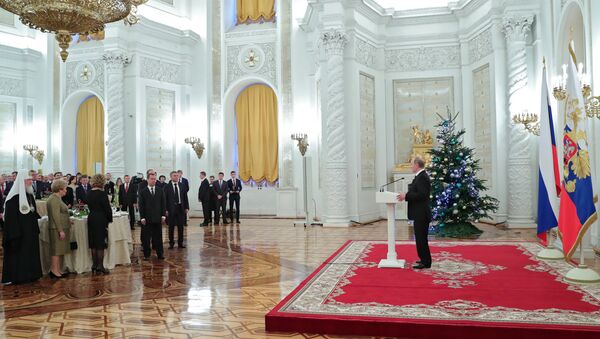 Президент РФ В. Путин выступил на торжественном приёме в Кремле - Sputnik Азербайджан