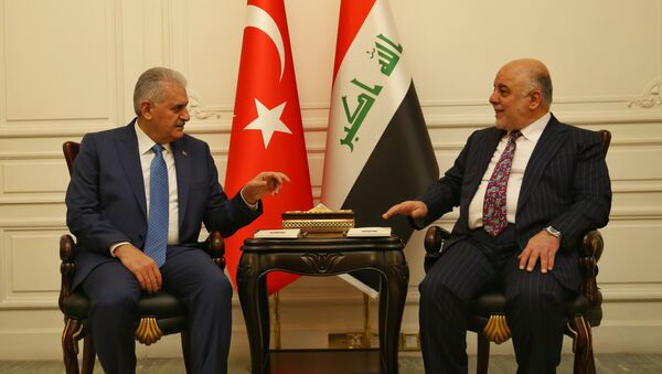 Встреча премьер-министра Турции Бинали Йылдырыма с иракским коллегой Хайдаром аль-Ибади, 7 января 2017 года - Sputnik Азербайджан