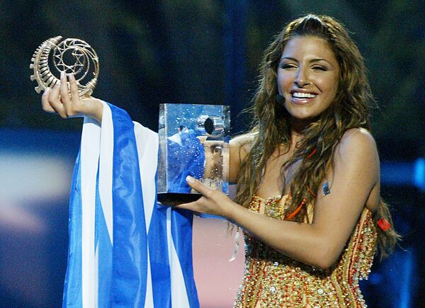 Греческая певица, победительница Евровидения-2005 Елена Папаризу Греческая певица, победительница Евровидения-2005 Елена Папаризу - Sputnik Азербайджан