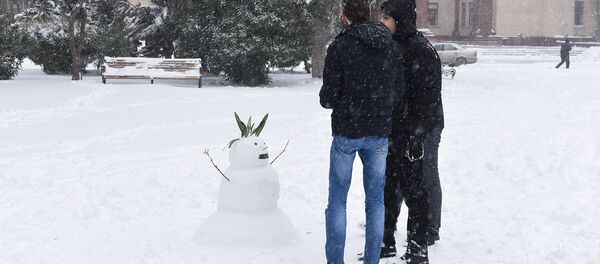 Снег в Баку, фото из архива Снег в Баку, фото из архива - Sputnik Азербайджан