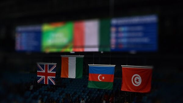 Флаг Азербайджана на спортивных соревнованиях, архивное фото - Sputnik Азербайджан
