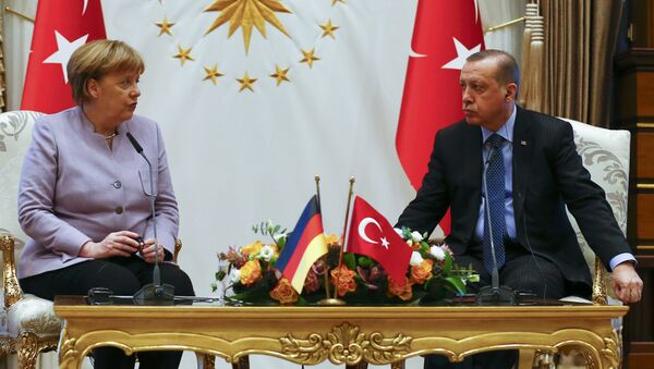 Встреча канцлера Германии Ангелы Меркель и президента Турции Реджепа Тайипа Эрдогана, Анкара, 2 февраля 2017 года - Sputnik Азербайджан