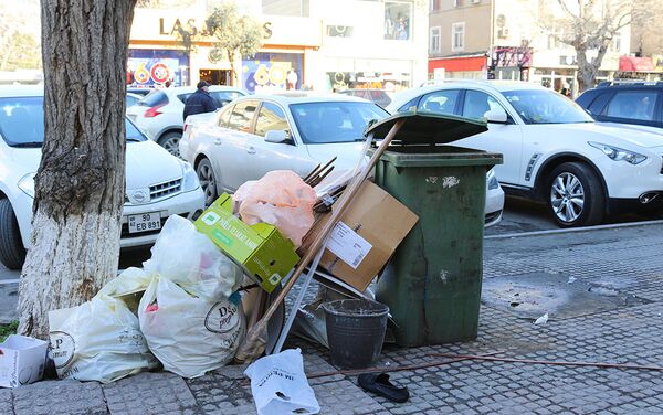 Переполненные мусоросборники - Sputnik Азербайджан